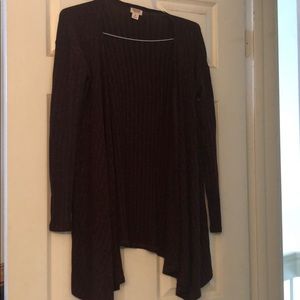 Burgundy open front cardigan